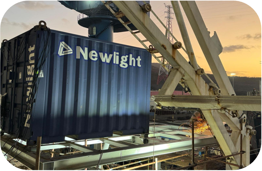 Newlight containerized hydrogen equipment installed aboard a vessel